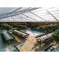 Grande Tente de Réception Extérieure en PVC Transparent avec Structure Élégante pour Mariages et Événements 20m