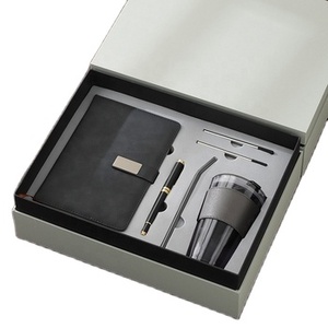 Set de Regalo de Lujo para Reunión Anual de Negocios, con 5 Cuadernos, Vaso para Café, Memoria USB y Logotipo Personalizado - Product Image 1