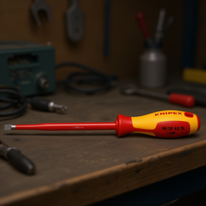 Knipex Electrician <b>Screwdriver</b> Slim Slotted 65mm Insulated Handle - Product Image 3