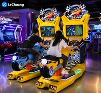 Nouvelle Machine de Jeu Interactif de Course de Moto pour Enfants, Construction en Métal, Plastique et Acrylique, pour Intérieur, en Anglais