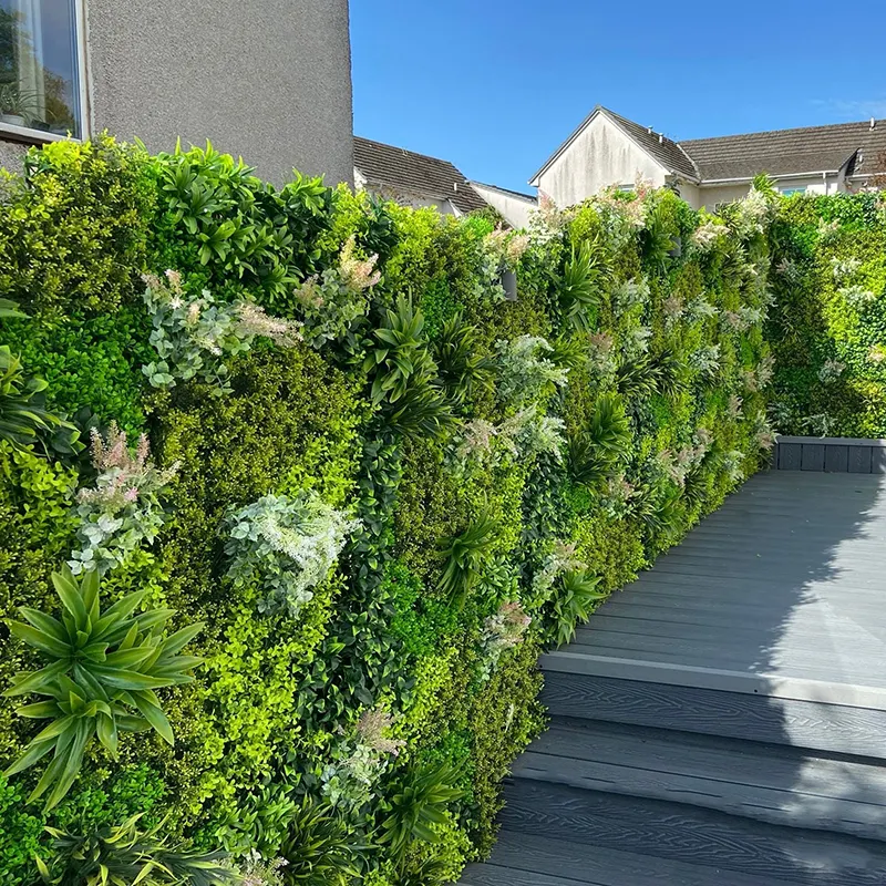 Paneles de pared de boj Artificial para decoración de jardín, planta Vertical colgante de plástico, verde, césped Artificial