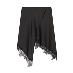 ZATRHMBM Spring/Autumn Women's Clothing 2025 New Fashion Breathable <b>Patchwork</b> Lace Empire Waist Elegant Mini <b>Skirt</b> Asymmetrical - Product Image 1