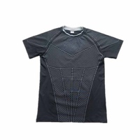 T-shirt de sport pour homme, tenue de fitness ajustée, élastique, séchage rapide, coupe ajustée, tendance, entraînement musculaire des jambes, manches courtes