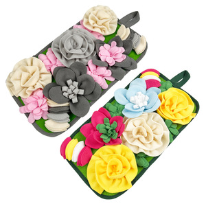 Bunte Filzblumen & Versteckte Leckerli-Taschen Schnüffelmatte für Kaninchen, Meerschweinchen und <span class=keywords><strong>Hamster</strong></span> - Product Image 1
