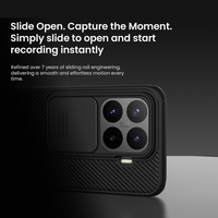 Funda Protectora de Cámara Deslizante Nillkin CamShield para Xiaomi 17 T Pro, Carcasa Resistente a Impactos, Privacidad, Transparente, Negra