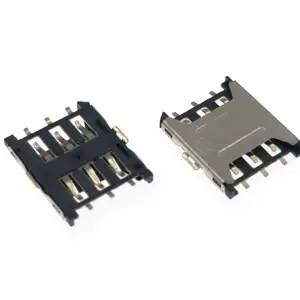 Card Slot Holder 6p H=1.35mm Nano Sim Card Connector With Switch