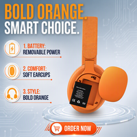 Headphone ANC Nirkabel dengan Baterai 40 Jam, Bluetooth 6.0 Audio Hi-Fi Headset Baterai Lepas Pasang