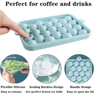 Easy Release Flexible Sustainable Ice Mold Silicone Ice Sphere Tray with Removable Lids Reusable 25 Stackable Ice Ball Maker <b>Box</b> - Product Image 5