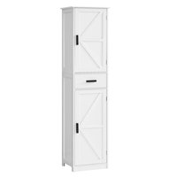 Armoire de rangement haute en bois pour salle de bain avec 6 étagères et tiroir, étagères réglables pour salon et bureau à domicile