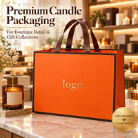Transformez les achats de bougies en moments cadeaux haut de gamme avec des sacs en papier kraft orange et des logos estampés à chaud pour les chaînes de détaillants