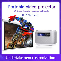 NUEVO LONNST Freedo Google TV Mini Proyector 800 Lúmenes ISO Proyector inteligente 4K Soporte Batería recargable Proyector cardán de 160 °