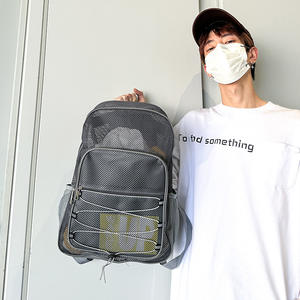 Sac à dos d'été transparent en maille pour lycéen, grande capacité, design tendance, idéal pour la natation et la plage - Product Image 3