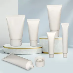 Logo personnalisé blanc 30ml 50ml 100ml 150ml 200ml Tube cosmétique en plastique Tube d'emballage de crème de soin de la peau crème pour les mains avec capuchon rabattable