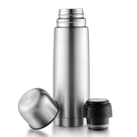 Thermos à double paroi en acier inoxydable à isolation sous vide avec couvercle hermétique anti-fuite traditionnel à tête de balle