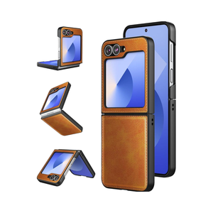 Vendita calda in fabbrica customizzata custodia per telefono in vera pelle OEM Logo <span class=keywords><strong>Cover</strong></span> per <span class=keywords><strong>Samsung</strong></span> Galaxy Z Flip5/6 - Product Image 1