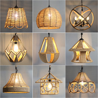 American Countryside Farmhouse Vintage Lustre lampe Pub Restaurant Coffee Shop Salle à manger suspension corde de chanvre suspension
