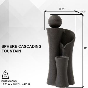 Elektrikli Işıklı Taşınabilir Dış Mekan Fiberglas Reçine Art Deco Modern Dekorasyon Yer Tipi Kuş Banyosu Bahçe Su Çeşmesi - Product Image 6