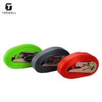 Sangle d'arrimage à cliquet TOPWELL en polyester de 1 pouce, sans fin, pour cargaison, certifiée CE, résistance à la rupture de 450 kg