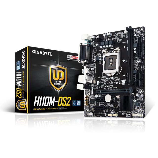 Brand New GIGABYTE H110M DS2 LGA 1151 Socket Dual Channel DDR4 Ram Micro ATX Gaming DDR4 Motherboard H110