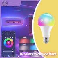 Alexa 2021 Lampu LED SMD A60 Pintar Berwarna-warni Tanpa Kedip CE CB AC untuk Kontrol RGB E27/E26/B22