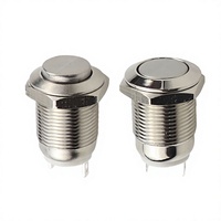 Interrupteur à bouton-poussoir momentané en métal 12 mm 1NO 250 VAC IP65