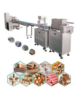 Proteinriegel-Extrudi maschinen extruder und automatische horizontale Wrapper-Kissen verpackungs maschine Frucht stift Flow Wrapping Machine