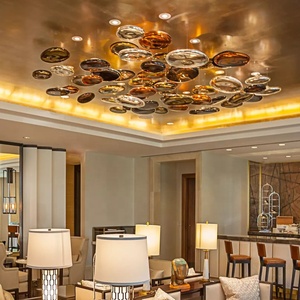 Lampadario Moderno a Goccia d'Acqua, Grande Lampada Decorativa a Sospensione, <span class=keywords><strong>Lampadari</strong></span> in Vetro Soffiato <span class=keywords><strong>per</strong></span> Progetti Alberghieri - Product Image 3