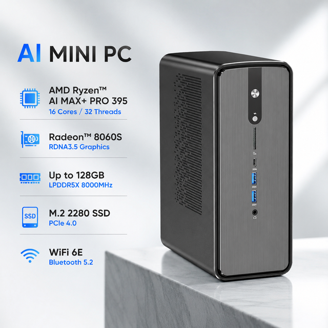 Wholesale Mini PC Supplier Ryzen AI MAX+ PRO 395 126 TOPS AI Inference Workstation Desktop for Resellers