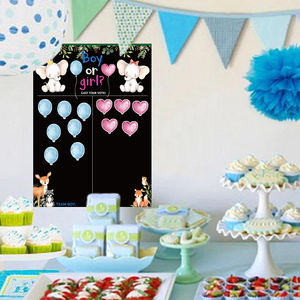 Décorations de fête de révélation de sexe de bébé <span class=keywords><strong>36</strong></span> autocollants de vote de garçon fille il elle a jeté votre vote jeu invités affiche interactive amusante - Product Image 2