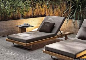 Chaise longue <span class=keywords><strong>de</strong></span> piscine en teck, mobilier d'extérieur, siège <span class=keywords><strong>de</strong></span> plage - Product Image 2