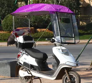 Yeni elektrikli araba şemsiyesi pil scooter kare yağmur kılıfı pedalı motosiklet yağmur koruma güneşlik katlanır vinil şemsiye