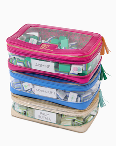 Sac de rangement de luxe FuPai pour Mahjong, moderne, écologique, imperméable, pliable, en PVC transparent, style américain, avec fermeture éclair et franges pour <span class=keywords><strong>poker</strong></span> - Product Image 5