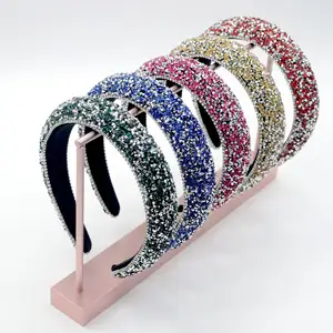 HB1220A Drop shipping agents Wide Brimmed Rhinestone Hair Band Diamond Hair Hoop Headbands for Women glitter Headband