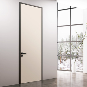 Puerta Interior Minimalista de Madera Maciza con Acabado de Superficie, Apertura Manual, Aislamiento Acústico - Product Image 3