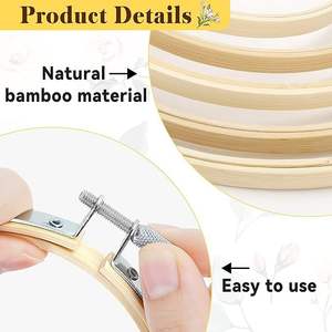 Venta al por mayor 8-36mm tambor redondo <span class=keywords><strong>de</strong></span> madera Mini bordado aros magnéticos círculo <span class=keywords><strong>punto</strong></span> <span class=keywords><strong>de</strong></span> <span class=keywords><strong>cruz</strong></span> Kit suministros aros <span class=keywords><strong>de</strong></span> bambú ajustables - Product Image 4