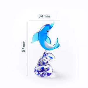 Decorazioni da Scrivania in Stile Europeo, Graziose Statuette di Delfini Blu Oceano in Vetro di Murano Lavorato a Mano - Product Image 6