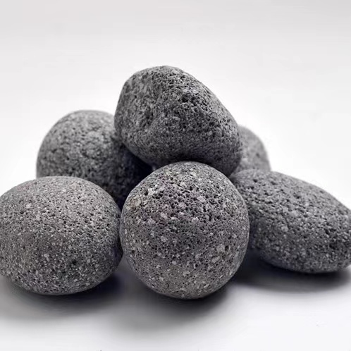 Natural Volcanic Pebble Stone Black Tumbled