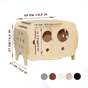 2026 Luxury Modern Cat <b>House</b> Stackable Solid Pattern Button Closure Easy Clean Breathable Stable Wood Design for Living Pets - Product Image 1