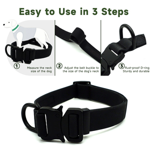 Muker Luxury Embossed PVC Tactical <b>Dog</b> <b>Collar</b> With Quick Release Alloy Snake Buckle for <b>Large</b> and Medium <b>Dogs</b> Training Hunting - Product Image 4
