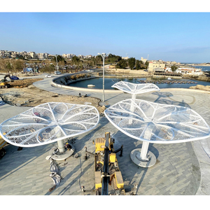 ประติมากรรมต้นไม้เหล็กกลวงสีสันสดใสคุณภาพสูงแบบกำหนดเอง สำหรับตกแต่งภายนอกอาคาร ศิลปะสมัยใหม่ งานศิลปะติดตั้งภายนอก - Product Image 2