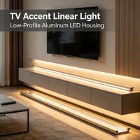 Boîtier linéaire LED en aluminium à profil bas, plusieurs couleurs anodisées pour l'éclairage décoratif intérieur