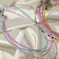 Collier en perles fines en cristal artificiel pour femmes, luxe léger, design de niche, collier tendance, accessoire haut de gamme