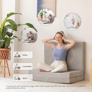 Colchón de espuma viscoelástica de tres pliegues, colchón plegable doble de 4 pulgadas con funda plegable y lavable, alfombrilla de viaje e invitados - Product Image 5