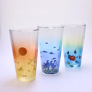 hand blown color water glass color changing glass cup manufacturer