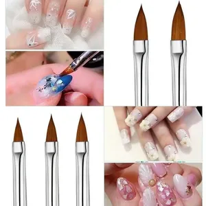 5Pcs Crystal Handle <b>Nail</b> Brushes Acrylic Powder UV Gel Drawing Painting Brushes Carving/Extension Pen Professional <b>Nail</b> <b>Tools</b> - Product Image 6