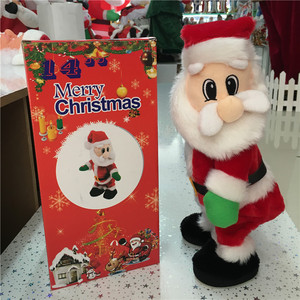 Drôle Père Noël Électrique Noël En Peluche Poupée Musique Danse Nouveauté Chanson Anglaise Jouets <span class=keywords><strong>De</strong></span> Noël pour Décorations <span class=keywords><strong>De</strong></span> Noël - Product Image 2