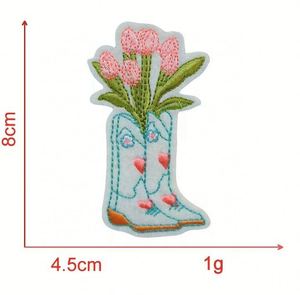 Botas Vaqueras Occidentales al por Mayor con Parche de Logotipo Bordado Termoadhesivo, Botas Vaqueras para Niña, Hermosos Parches Termoadhesivos para Sombrero Vaquero - Product Image 3