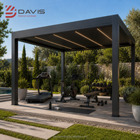 Fabricant de pergolas extérieures en aluminium, pavillon pliant avec toit rétractable électrique pour hôtels et projets