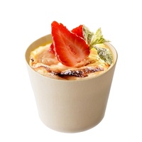 Tasses rectangulaires en bois jetables écologiques pour thé café boisson pour gâteau collation pain sandwich salade à usage unique