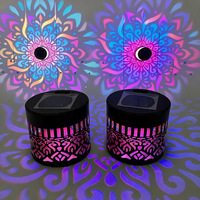 Lampe murale extérieure solaire à LED transfrontalière, motif Mandala en fer forgé, étanche, pour éclairage paysager de cour et de pelouse
